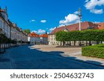 Traditional buildings at Residenzplatz in German town Eichstätt.