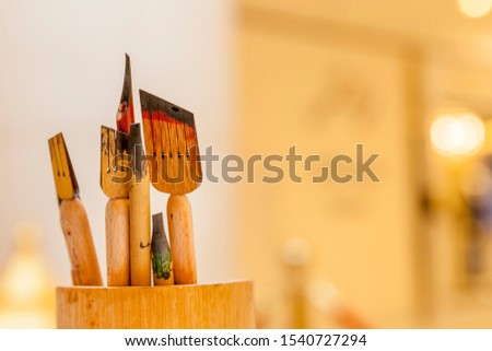 Traditional calligraphy set, closeup view