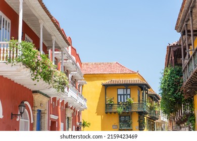 Traditional Caribbean Houses Beautiful Colombian Houses Stock Photo ...