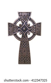 Traditional Celtic cross made of bronze 