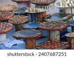 the traditional chess boards on sale in the  flea market in Kathmandu Durbar Square