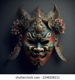 Traditional Chinese ancient mask on dark background - Shutterstock ID 2248208211