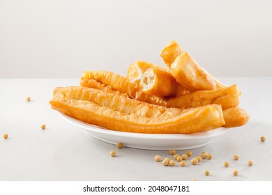 Traditional Chinese Breakfast Dough Sticks On The Table.