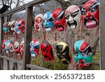 Traditional Chinese opera masks. The masks are used for face changing performance