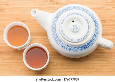  Traditional Chinese Tea Pot With Cups Impressive Top Closeup