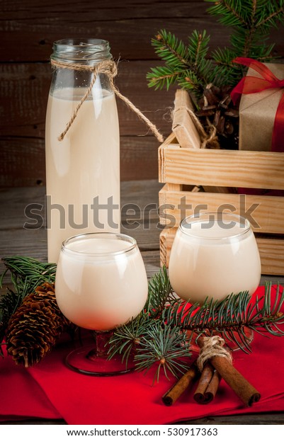 Traditional Christmas Alcoholic Cocktail Irish Cream Stock Photo