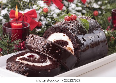 Traditional Christmas cake - Shutterstock ID 220227205