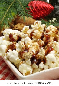 Traditional Christmas Food. Popcorn With Caramel