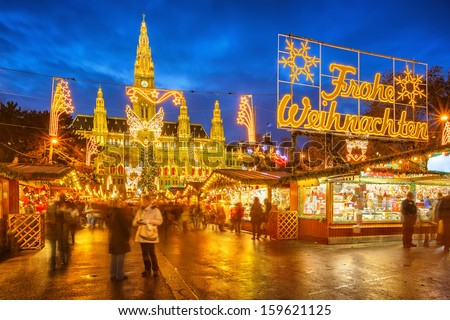 Traditional Christmas market in Vienna, Austria