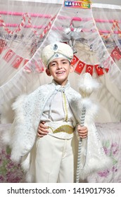 Traditional Circumcision Dress Child,Eyüp Sultan Mosque,Istanbul,Turkey/August 2014