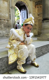 Traditional Circumcision Dress Child,Eyüp Sultan Mosque,Istanbul,Turkey/May 2008