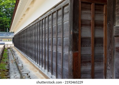 Traditional Clapboard Wall In An Old Japanese House