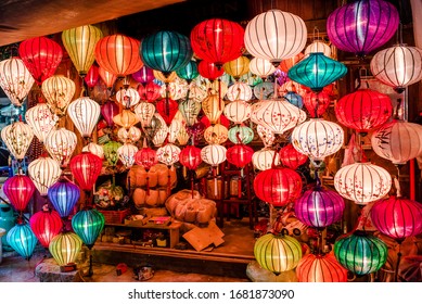 Traditional colorful lanterns spread light on the old street of Hoi An Ancient Town - UNESCO World Heritage Site. Vietnam in 2019. - Powered by Shutterstock