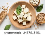 Traditional component of Asian cuisine - Tofu, bean curd