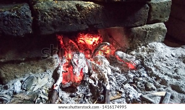 Traditional Cooking Tools Wood Embers Stock Photo Edit Now