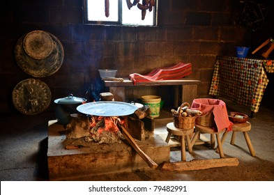 Traditional Cooking Tortillas On A Fire In Mexico