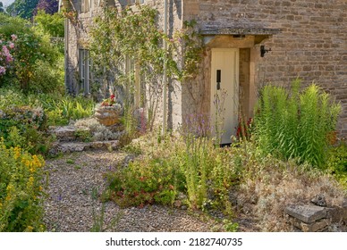 Traditional Cotswolds Cottage Garden Evening Light