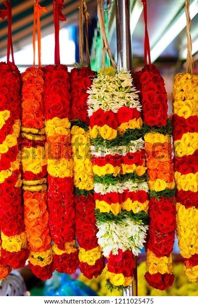 Traditional Cultural Indian Flower Garlands Stock Photo 1211025475 ...