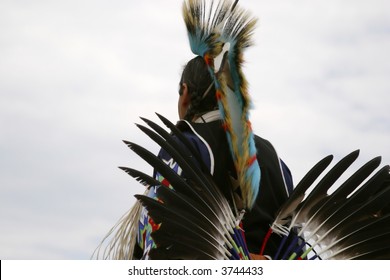 Traditional Dancer At Native American Pow-wow.