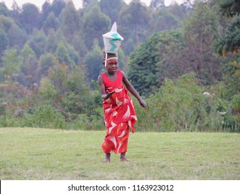 Traditional Dancer In Rwanda. Rugengeri, Rwanda, Africa 04-10-2017, 