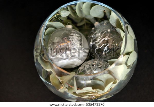 Traditional Decorative Glass Christmas Baubles Not Stock Photo