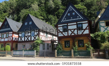 Traditional designed houses at Bad Schandau, Germany