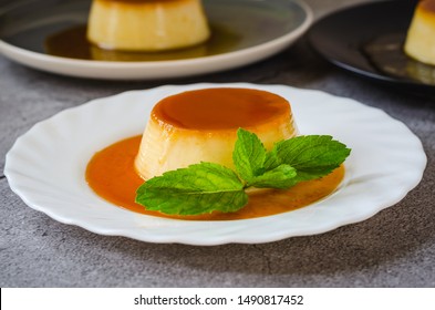 Traditional Dessert Creme Caramel Or Flan