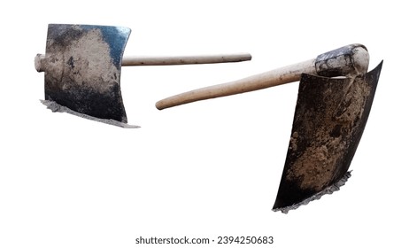 Traditional Digging Tool, Hand Hoe, Isolated with White background.