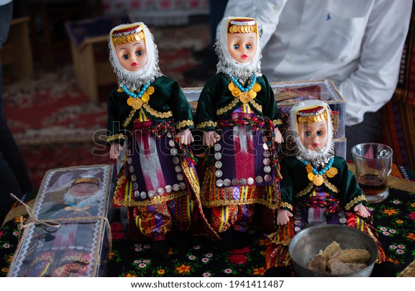 Traditional dolls\
in folk dress in Turkish\
Bazaar