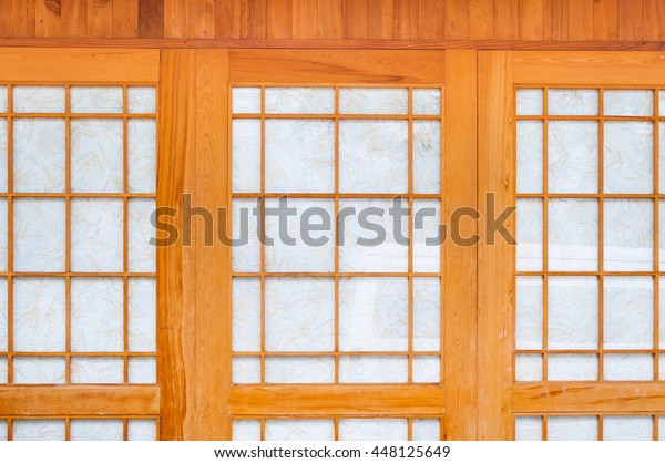 Traditional Door Paper Japan Styletexture Japanese Stockfoto