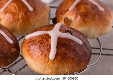 Traditional Easter Hot Cross Buns.
