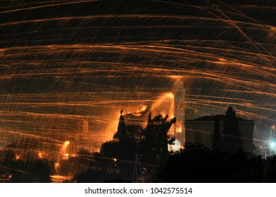 Traditional Easter Rocketwar In Vrondados Chios/Greece