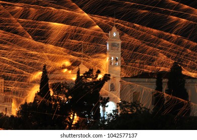 Traditional Easter Rocketwar In Vrondados Chios/Greece