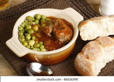 traditional english dish of pork and cereal in gravy