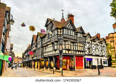 Traditional English Tudor Architecture Houses In Chester, England