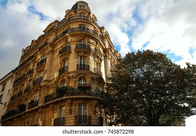 The traditional facade of Parisian building, France. - Shutterstock ID 745872298