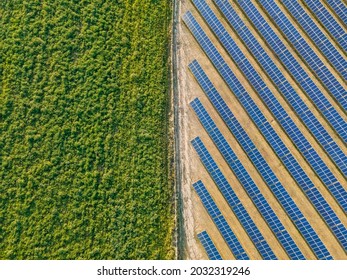 Traditional Farming land Next To New Age Solar solar energy land