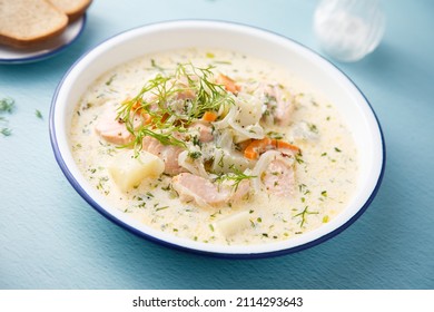 Traditional Finnish Fish Soup With Dill