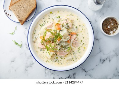 Traditional Finnish Fish Soup With Dill