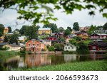 Traditional finnish wooden houses in Porvoo, Finland.