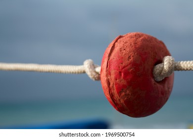 Traditional fishermen floating cork used with a rope to mark space