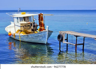 Traditional fishing boat in Greece