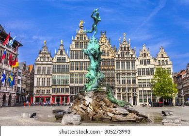 Traditional flemish architecture in Belgium - Antwerpen capital city