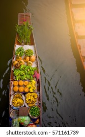 Traditional floating market of Thailand