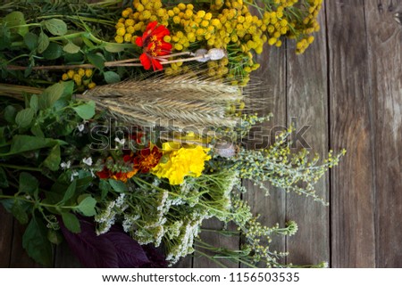 Similar – Wooden box filled with vegetables and flowers