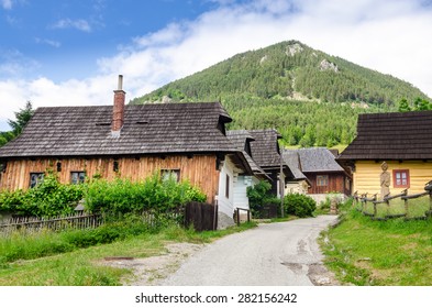 Traditional Folklore Houses In Old Village Vlkolinec, Slovakia, Europe