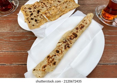 Traditional Food Sıkma And Gözleme With Cheese