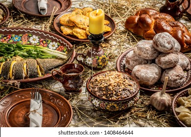 Traditional food for Orthodox Christmas. Kutya - wheat porridge with nuts, raisins, honey, poppy seeds. traditional Christmas sweet meal in Ukraine, Belarus and Poland.