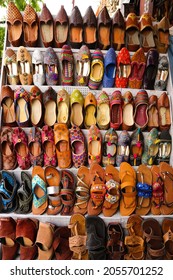 Traditional Footwears For Sale At Jaipur Market Rajasthan 