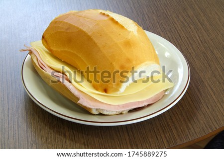 Similar – Image, Stock Photo Meat Cheese Cheese II